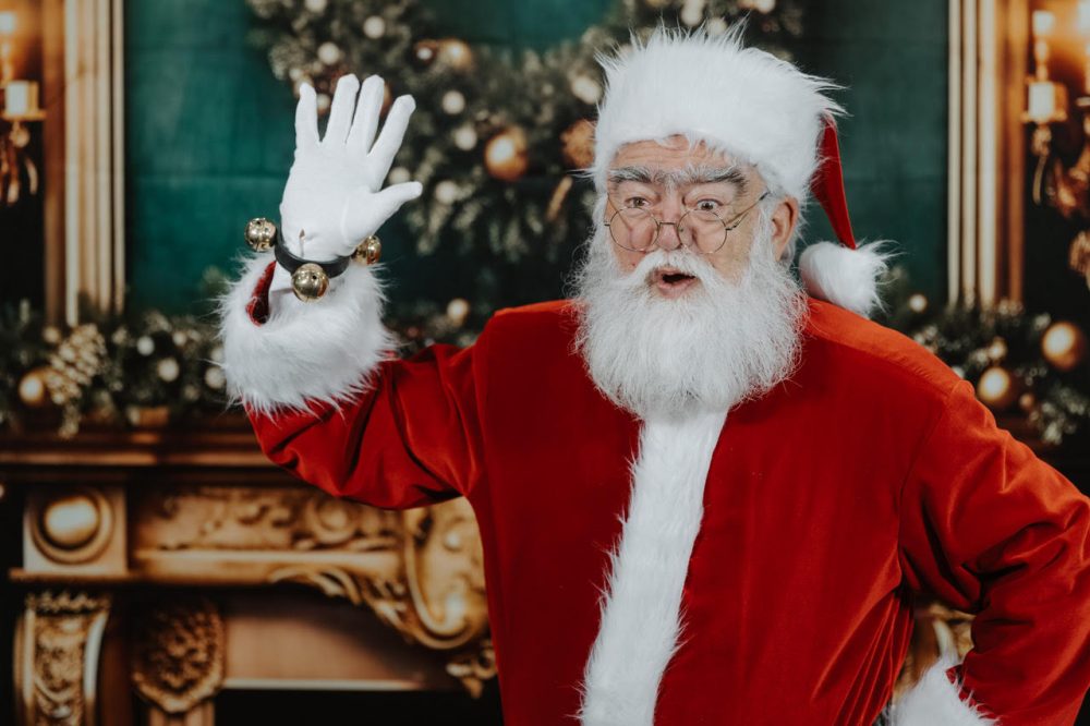 Santa Roger posing for photographs
